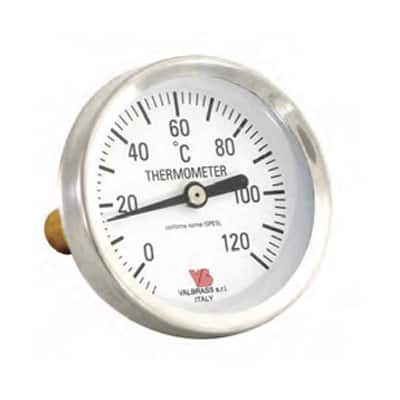 Thermometer with brass pocket